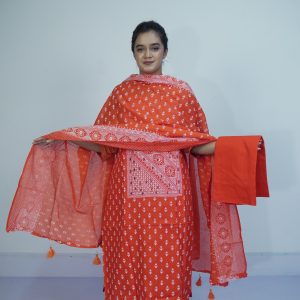 Vibrant Orange White